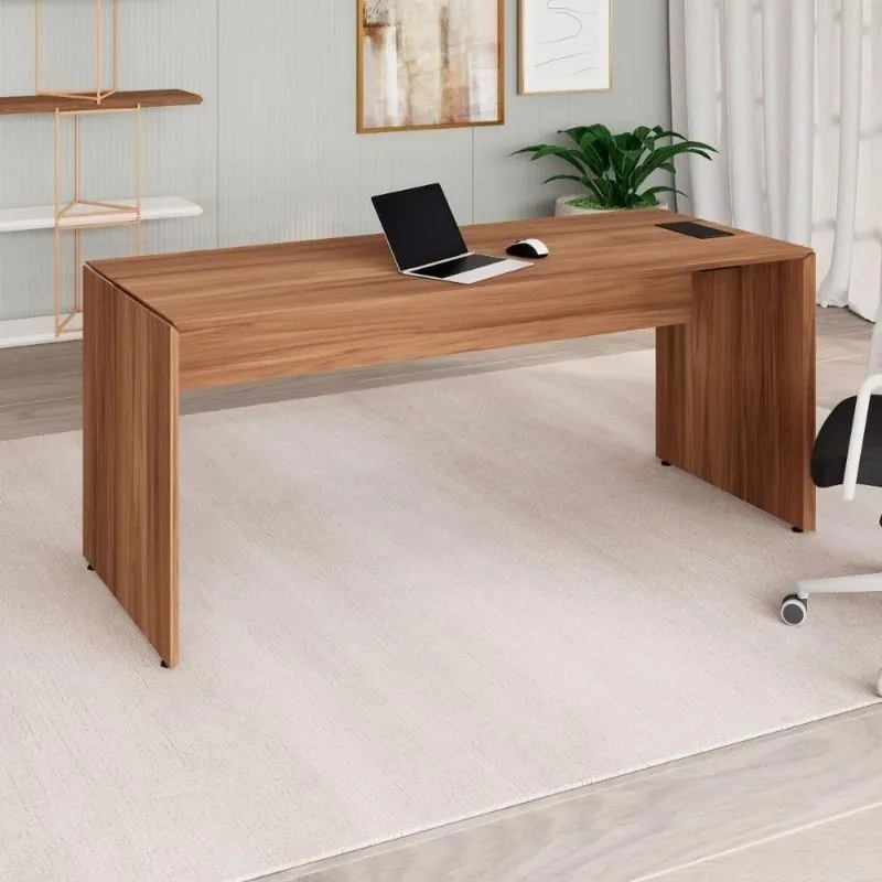 Mesa Diretor Premium Dinâmica Retangular 170cm Nogal Sem Gavetas MDP F5 Office