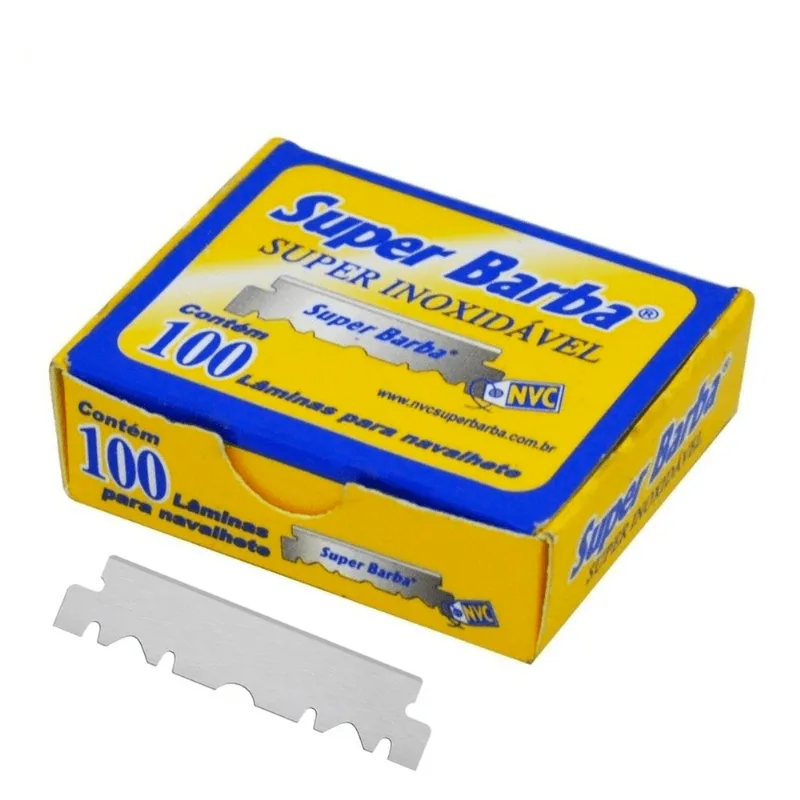 Laminas de Barbear Inoxidável 1/2 Super Barba 100 Lâminas