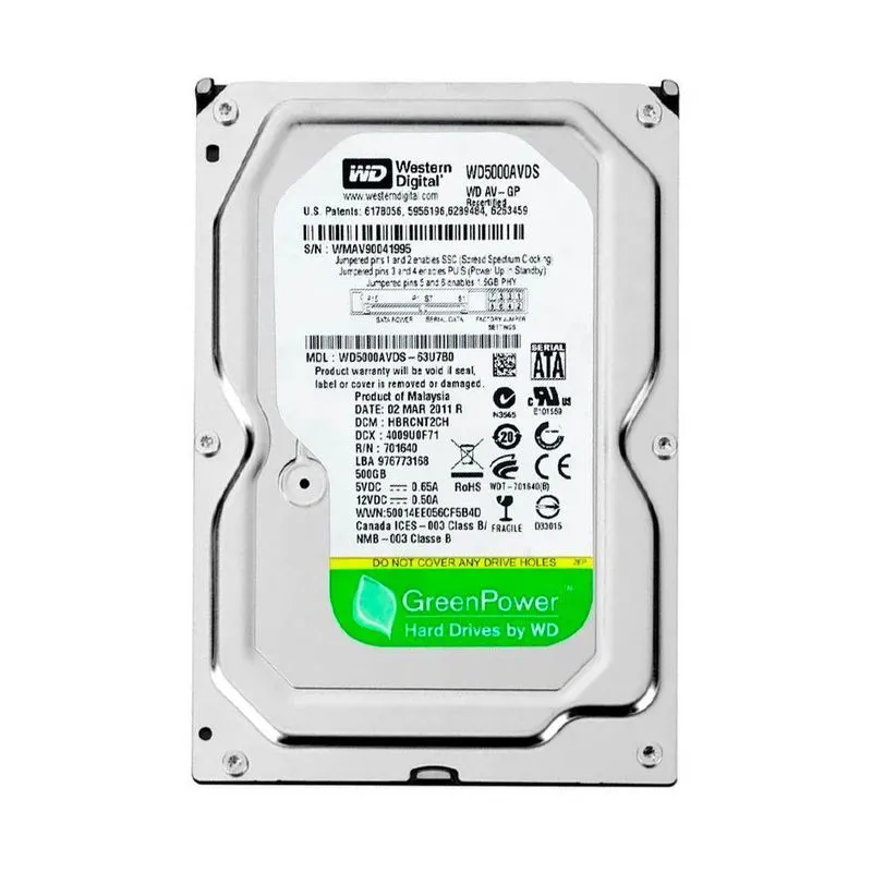Hd Western Digital Wd5000avcs-632dy1 500gb Sata Ii 3gb/s