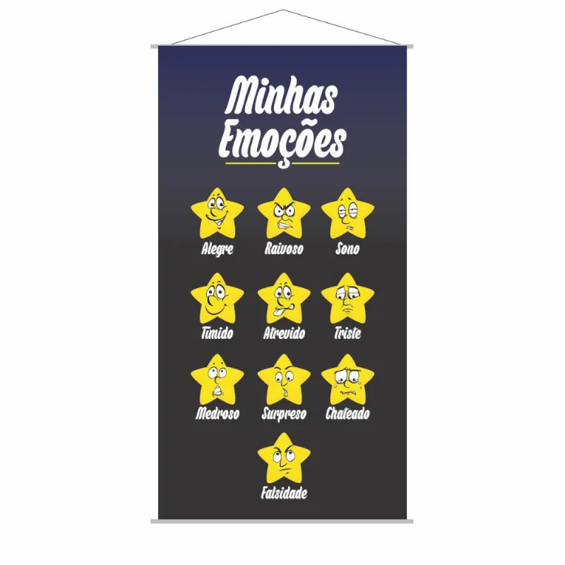 Banner Minhas Emoções Escolar Pedagógico 80x50cm