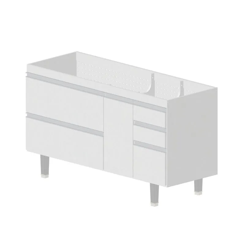 Gabinete de cozinha Montreal 1391 143,4x53cm branco Bonatto