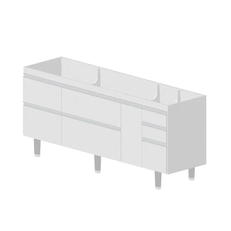 Gabinete de cozinha Montreal 1397 193,4x53cm branco Bonatto
