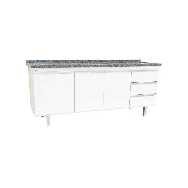Gabinete de cozinha Veneza para pia 200cm branco Bonatto