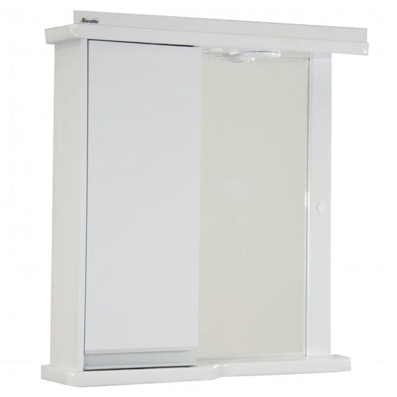 Espelheira para Banheiro com LED e 1 Porta 65cm Azzera Móveis Bonatto Branco
