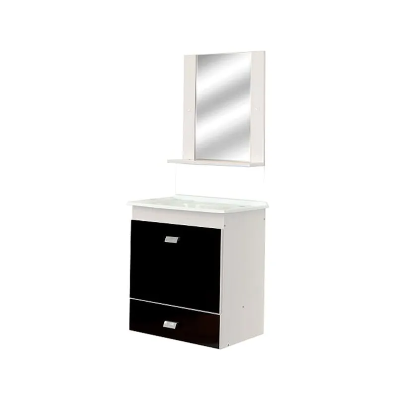 Gabinete de banheiro com espelheira Belmonte 31x51cm branco e preto Bonatto