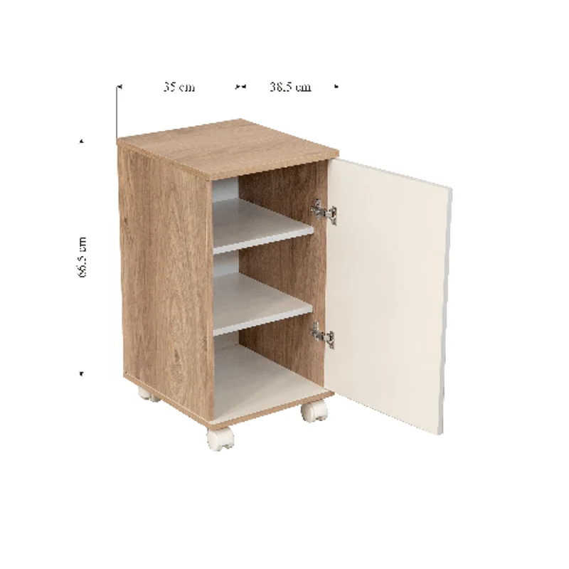 Armario Livorno Bonatto 1 porta com rodizio branco madeirado