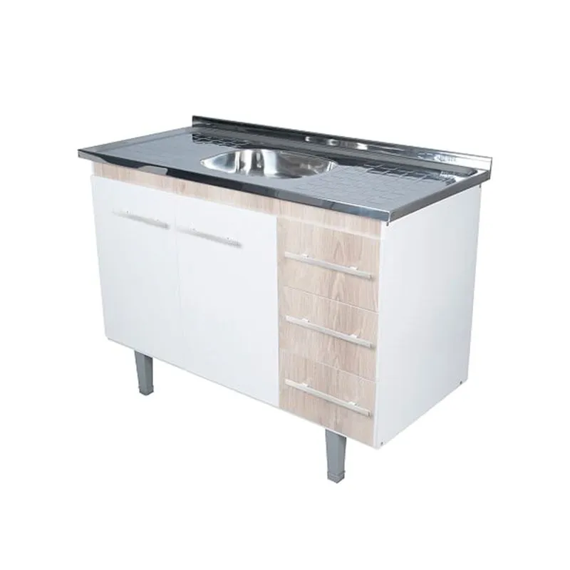 Gabinete de cozinha Lyon 53x114,4cm branco e madeirado Bonatto