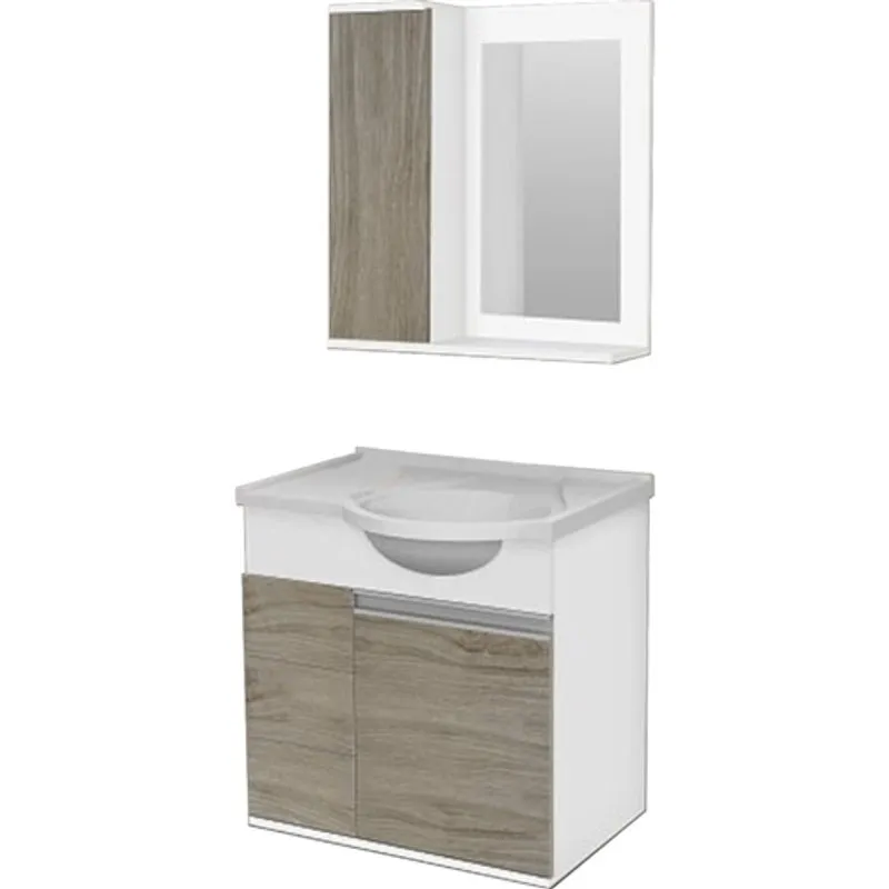 Conjunto New Aspen 64CM Branco e Carvalho Bonatto