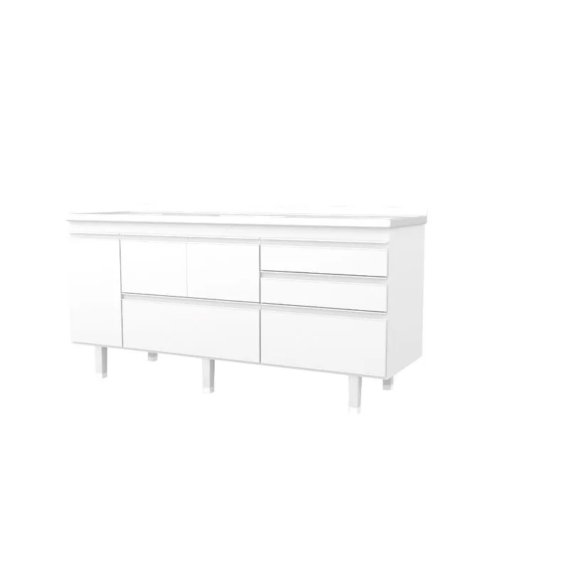 Gabinete New Montreal p/ Pia 175x64x53cm Branco Fosco Bonatto
