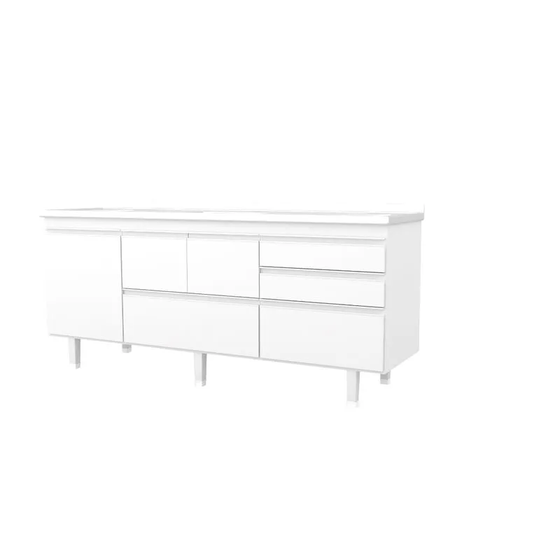 Gabinete New Montreal p/ Pia 194x64x53cm Branco Fosco Bonatto
