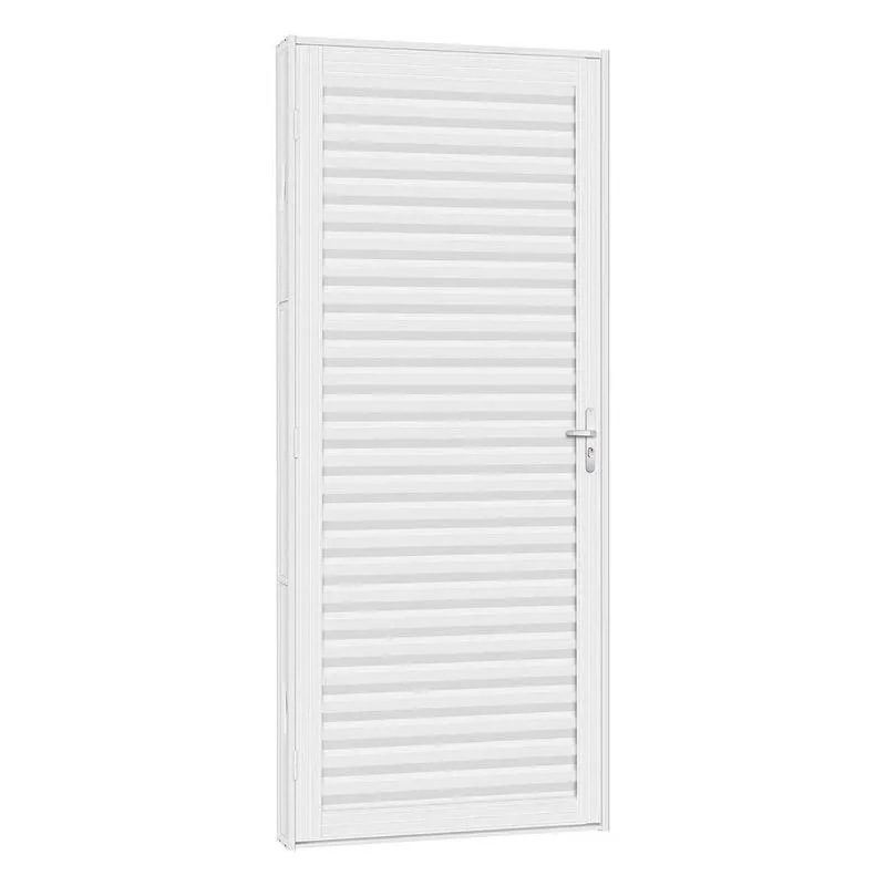 Porta De Aço Laminada Light 61x215 R50 Abertura Direita Branco - Branco
