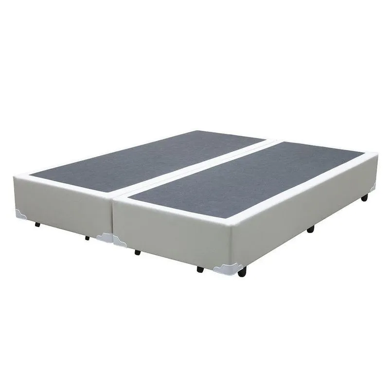 Base Box Queen Bipartido Sintético Branco 38x158x198