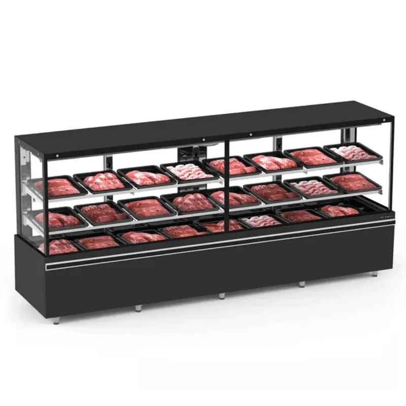 Balcão De Açougue Avícola/prateleiras Vanguard Top 315cm Ar Forçado Eavtp3000 Preto Refrimate - Tampo Aproveitável 220v Refrimate