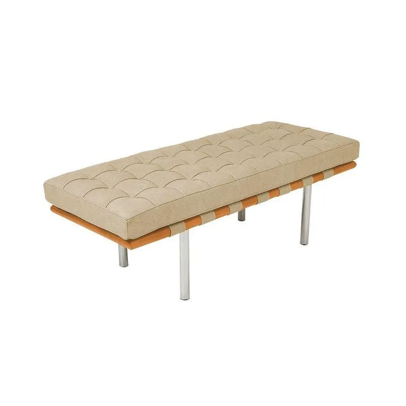 Banco Capri Barcelona 1,50m Suede Bege Cor Bege