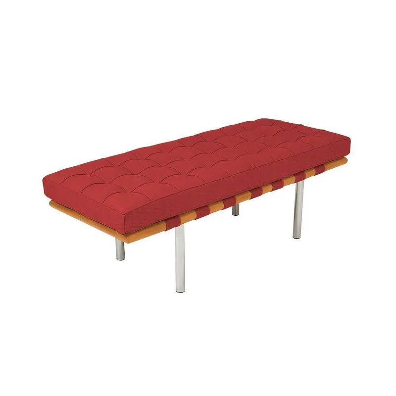 Banco Capri Barcelona 1,50m Suede Vermelho Cor Vermelho