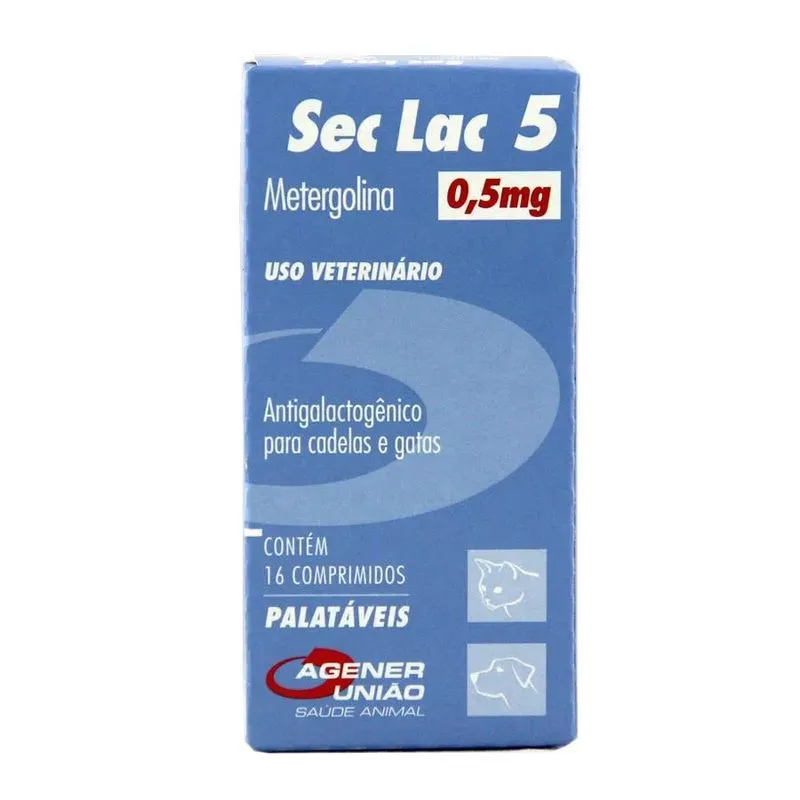 Sec Lac 5 Metergolina 0,5mg Antilactogênico Cadelas/gatas