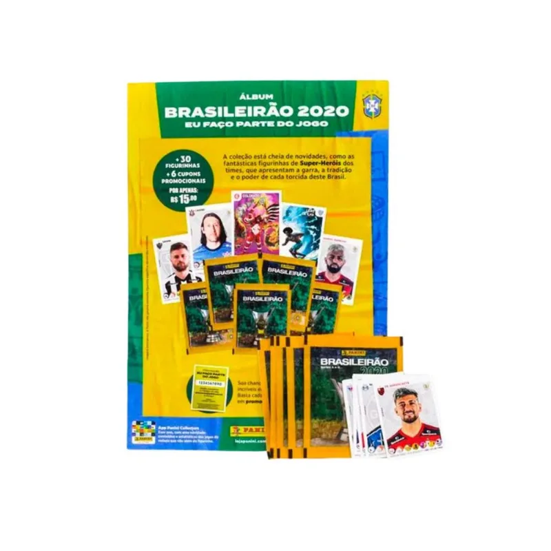 Álbum Cromo Camp Brasileiro 2020 com 6 envelopes