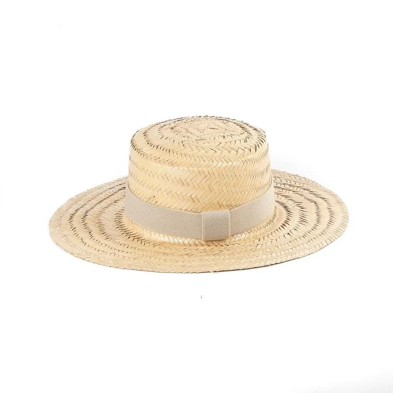 Chapéu Feminino Paris Palha Faixa Gorgurão Liso Casual