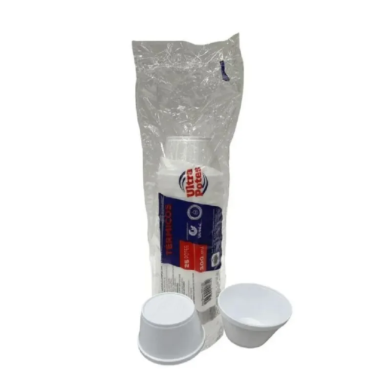 Pote Térmico De Isopor 300ml Descartável C/200 Caldo Sorvete