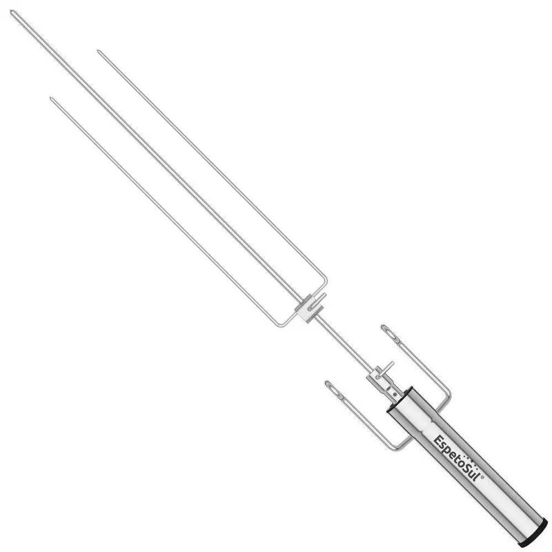 Espeto Giratório Automático De Churrasqueira Comum C/ Garra