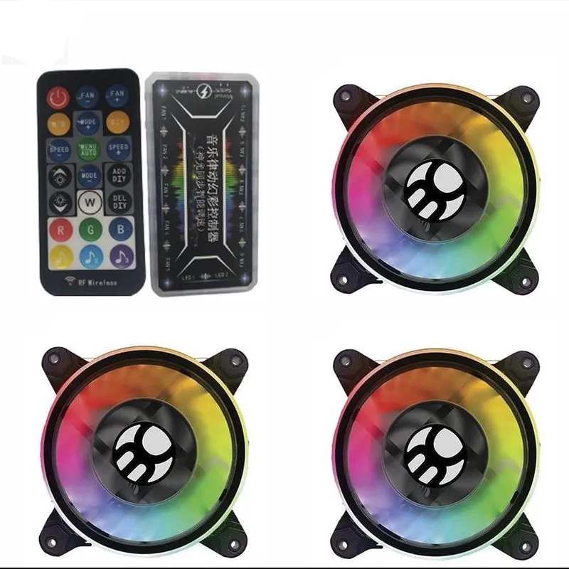 Kit Controlador Cooler Rgb 12cm Controleremoto 12v Coolerfan
