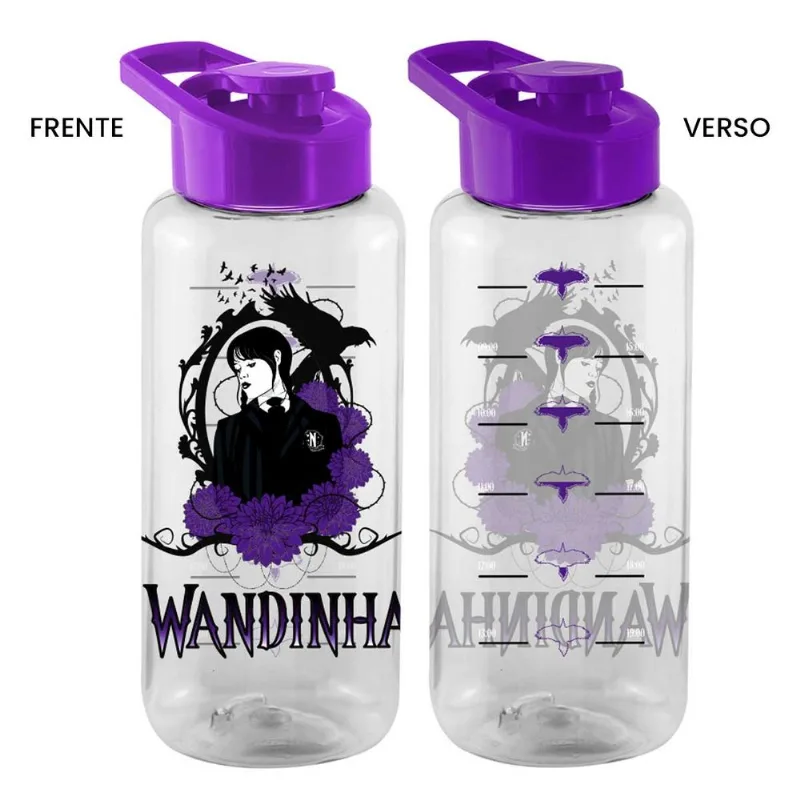 Garrafa Wandinha 1000ml em Plástico Plasduran-Roxo
