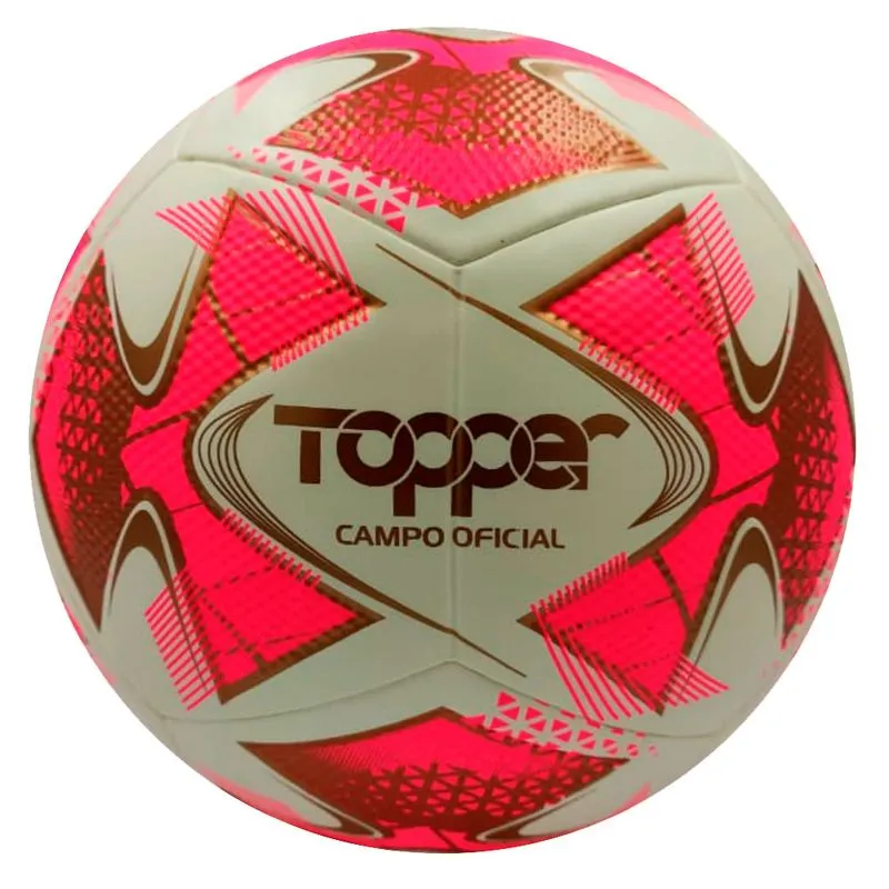 Bola Topper 22 Campo Branco, Rosa e Ouro - Topper