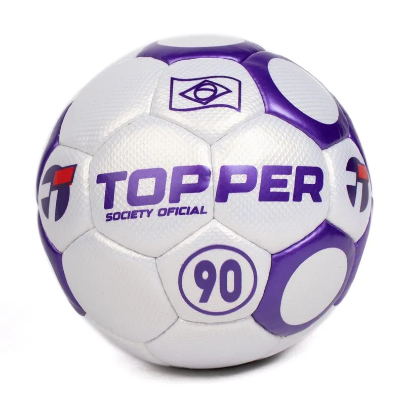 Bola Society Topper 90 PU Soft Termofusionada Branco/Roxo - U