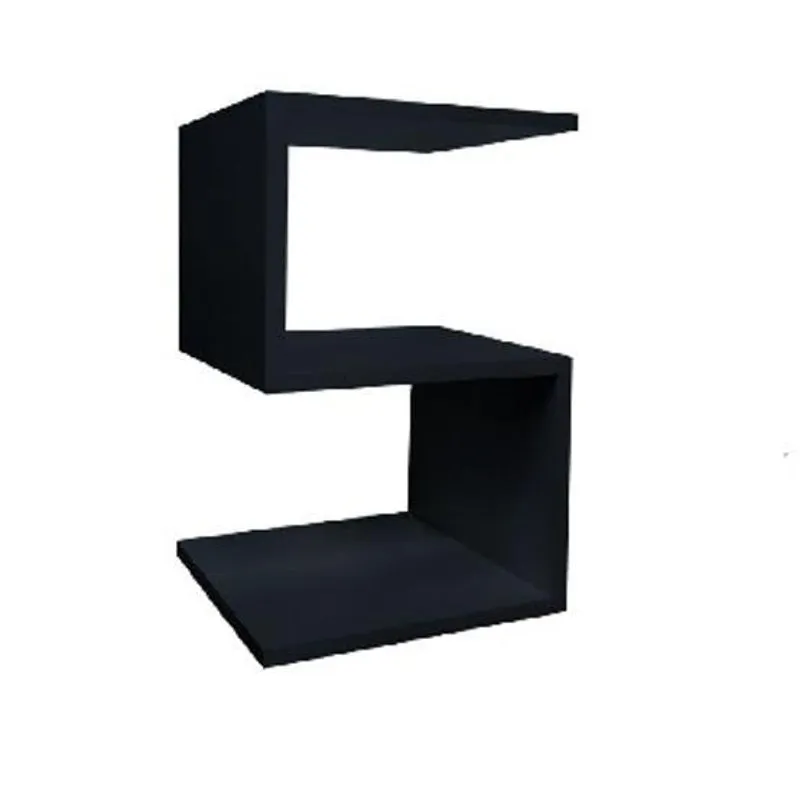 Mesa De Cabeceira Em S Preto Tx 60X25X25