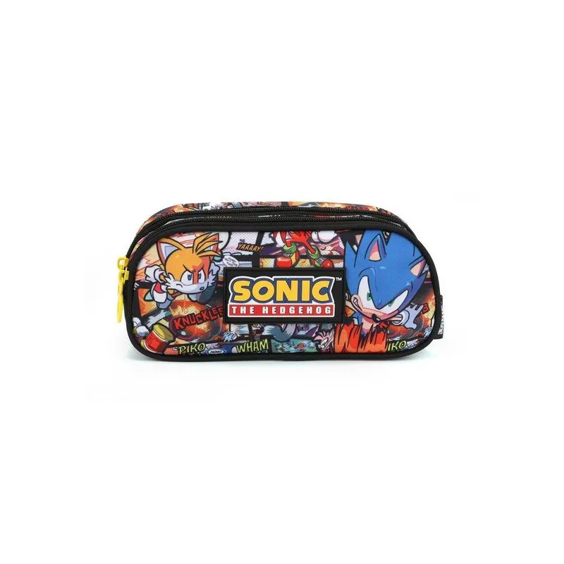 Estojo Duplo Escolar Sonic E Personagens Laranja - Luxcel