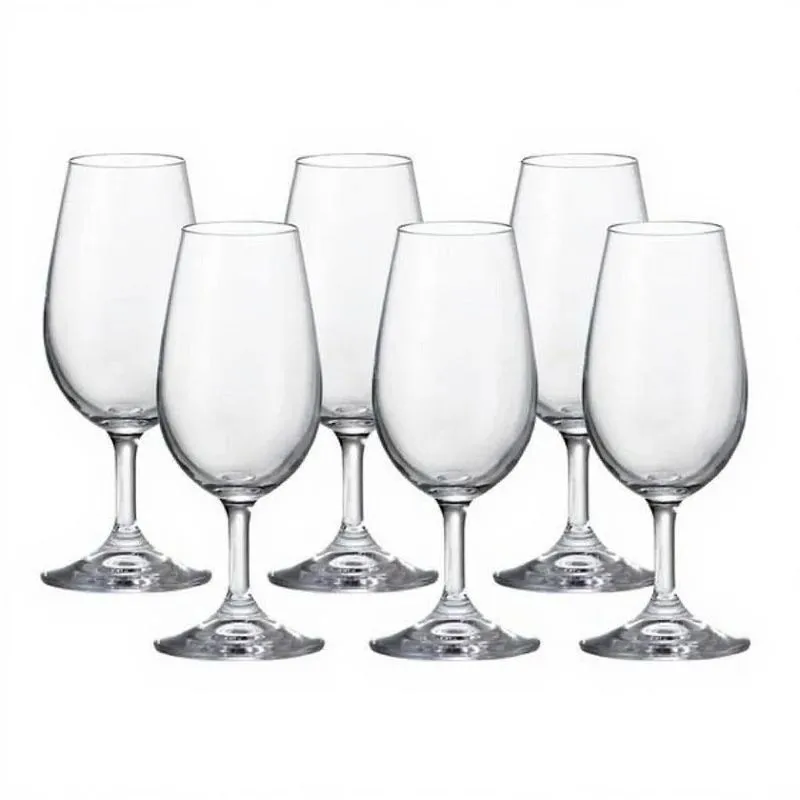 Conjunto 6 Taças Para Degustação De Vinho E Bebidas Em Vidro 210ml