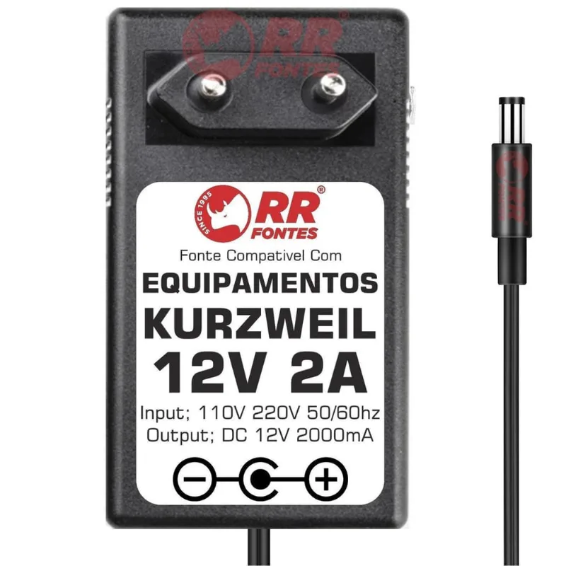 Fonte 12V Para Teclado Piano Kurzweil Kp100 Kp-100 Sp47 Sp76