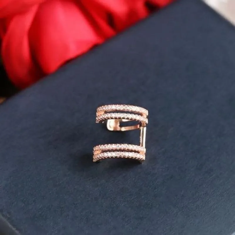 Piercing Argola Falso Fake Rosê Pedra Zirconia - Rosê
