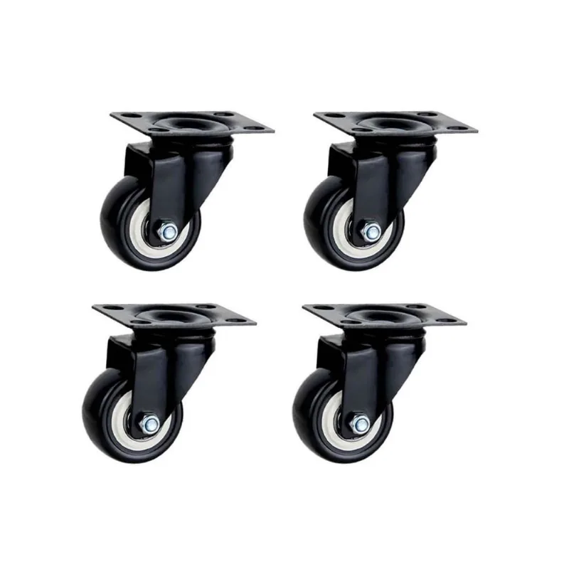 Kit 4 Rodizio Giratório 1.5/8'' s/ Freio Black 30Kg - Colson