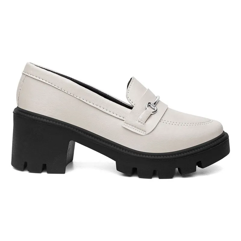 Mocassim Feminino Oxford Tratorado Confort Detalhe Metal