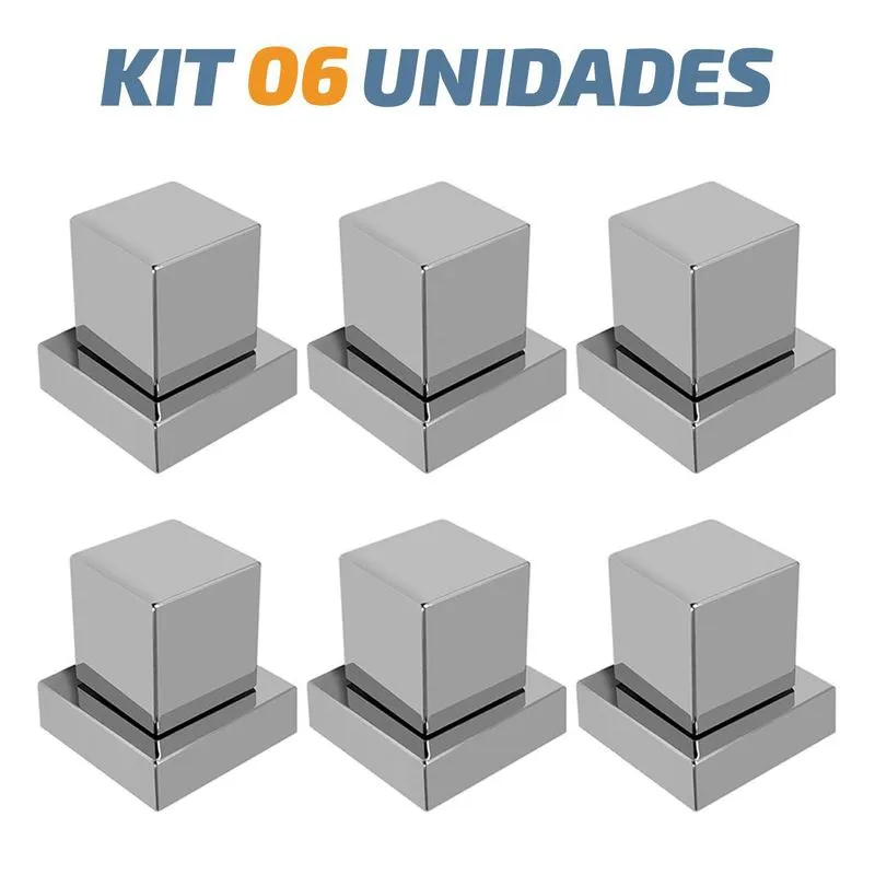 Kit 06 Acabamento De Registro Quadrado Abs 1/2 Ou 3/4