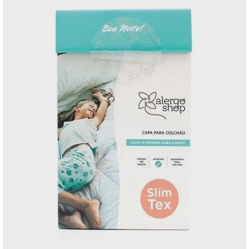 Capa colchão Anti Ácaros De Solteiro king Slim Tex Alergoshop