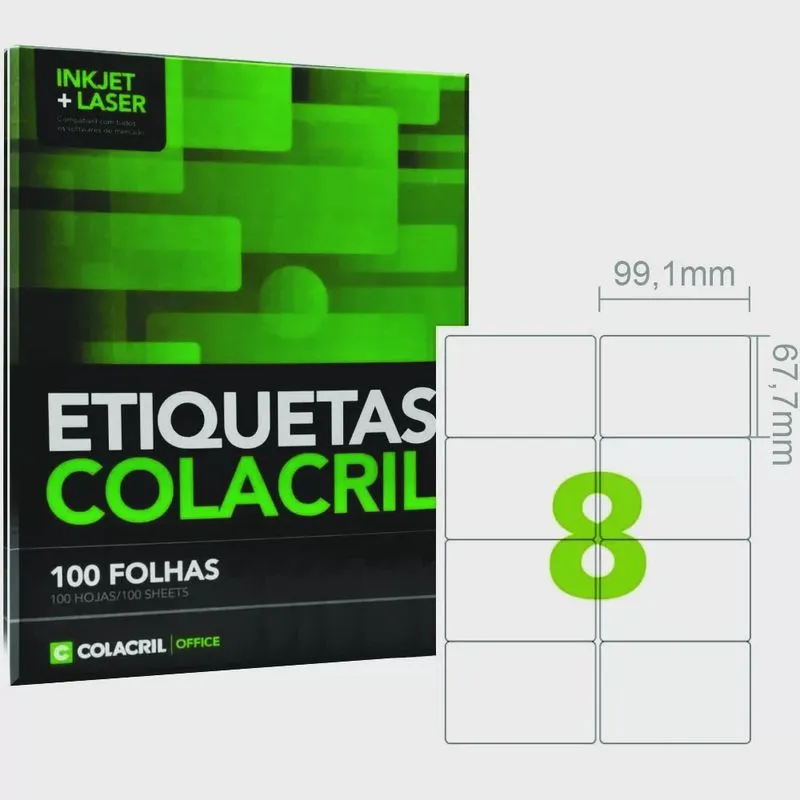 Etiqueta Colacril (08) CA4365 100 fls A4