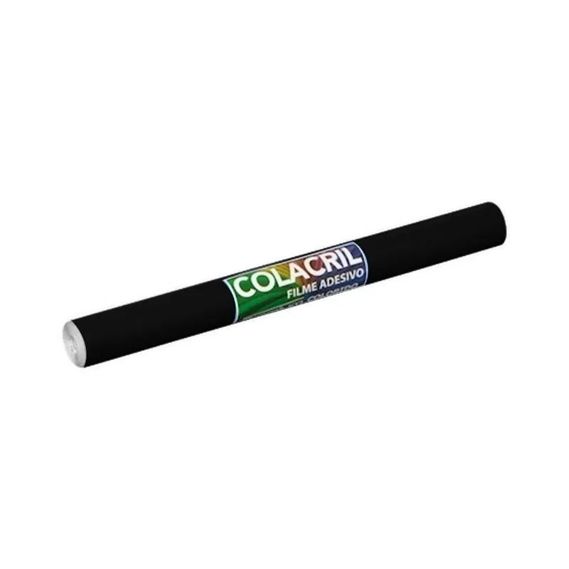 Plástico Adesivo Colacril 45Cmx10M Preto