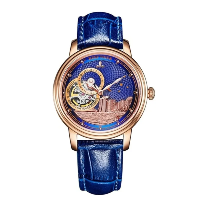 Relógio Feminino Reef Tiger Rga1739-yll À Prova D'água Azul