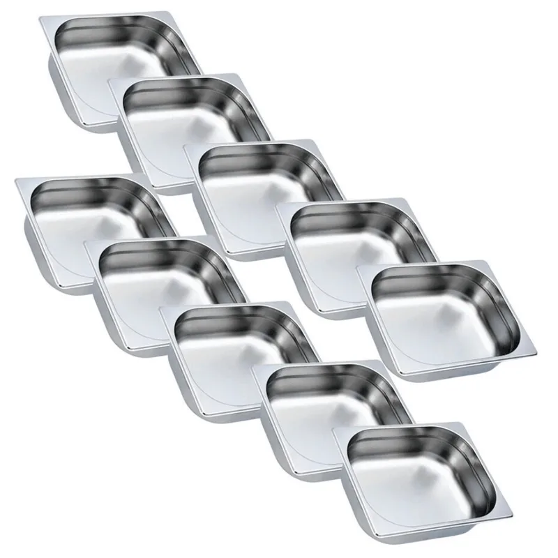 Kit 10 Cubas Gastronômicas Gn 1/2 100mm Aço Inox - Vaccarin 10 Cubas - 1/2 100mm Vaccarin