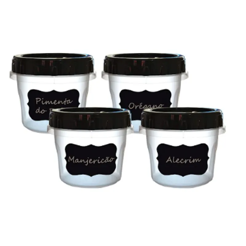 Conjunto 4 Pecas Condimentos Com Rosca N1 300ml - Mb