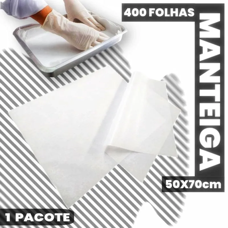 Papel Manteiga Fino Forno Para Assar Bolo Untar Forma 400Fl