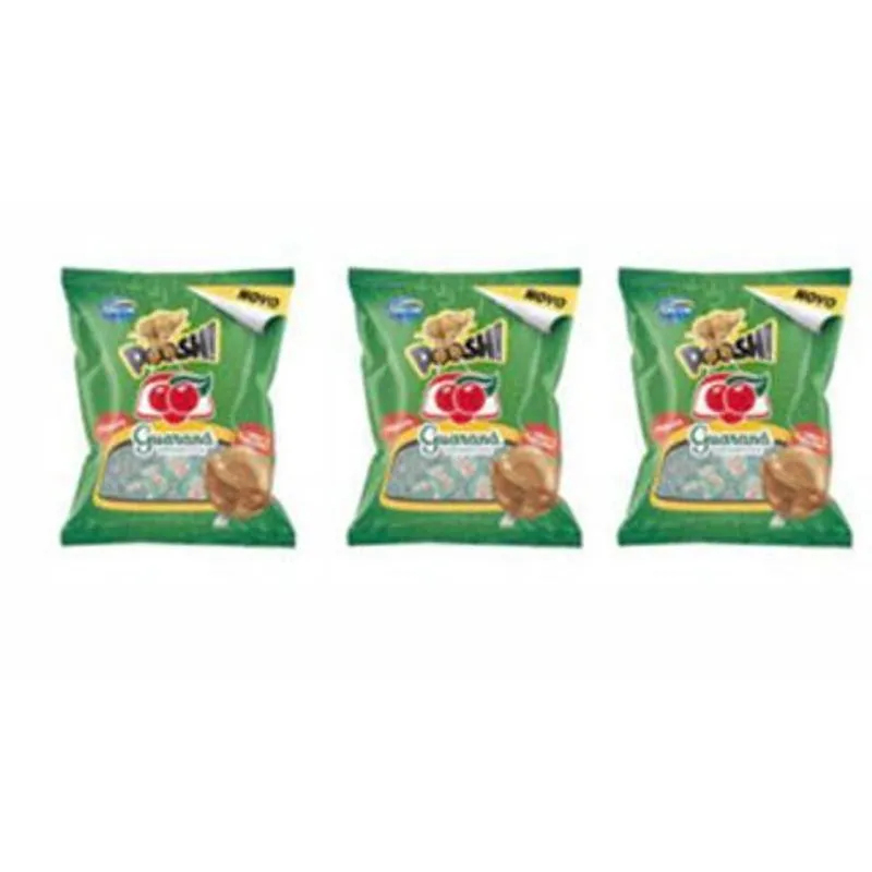 03x Unidades Bala Poosh Guaraná Antarctica 150 Gramas