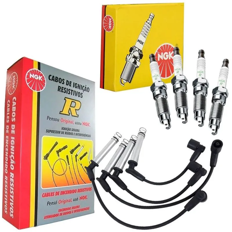 Kit Vela E Cabo Vela De Ignição Fiat Uno 1.6 95 A 97 Ngk