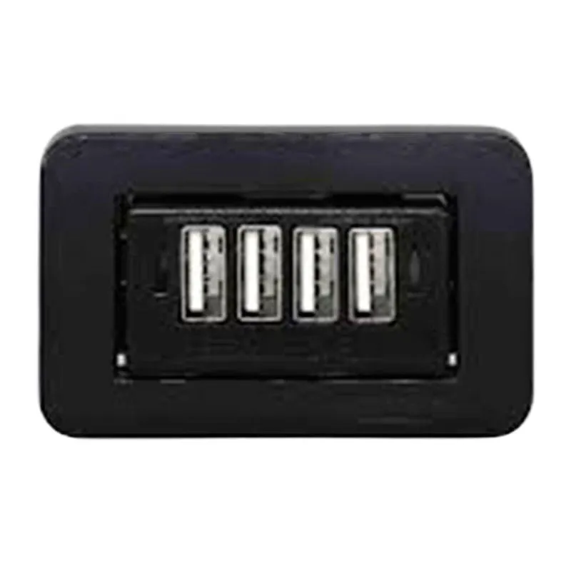 Tomada Móveis Embutir Usb Charger 4 Pontos Preta