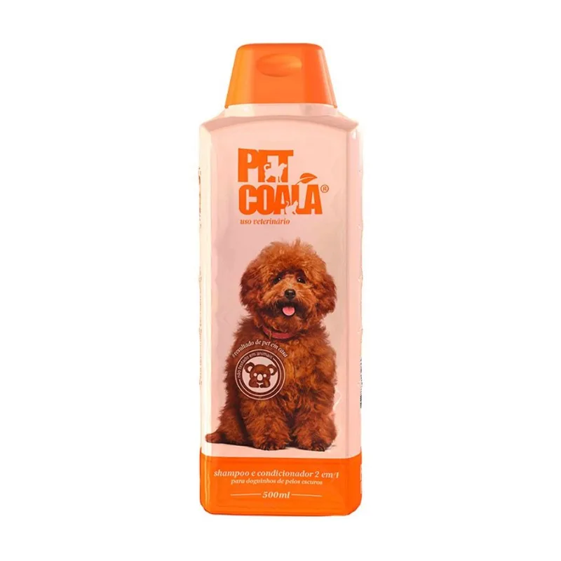 Shampoo E Condicionador Pet Coala 2 Em 1 Para Pelos Escuros 500 Ml