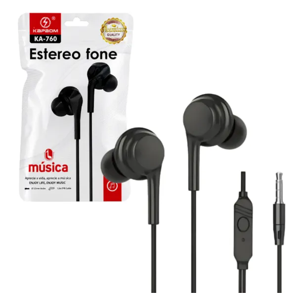 FONE DE OUVIDO COM FIO KA-760