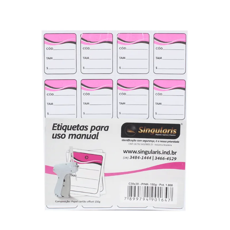 ETIQUETA CC P/ROUPA 30X38MM PINK PINK