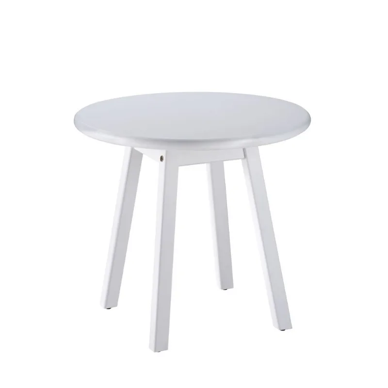 Mesa Lateral de Madeira Redonda Alta 50 x 67 cm Branca Tramontina 91454070